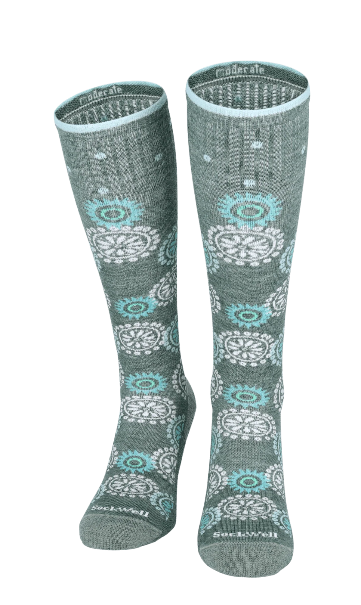 Block Print Dames Compressiekousen Klasse 1 Juniper - Image 2