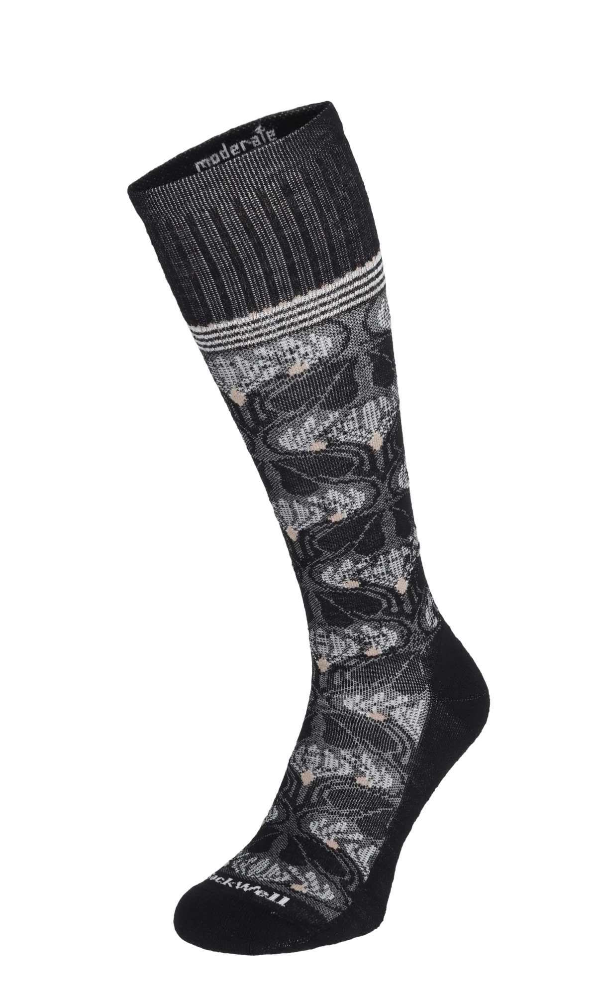 Floral Tapestry Dames Compressiekousen Klasse 1 Black