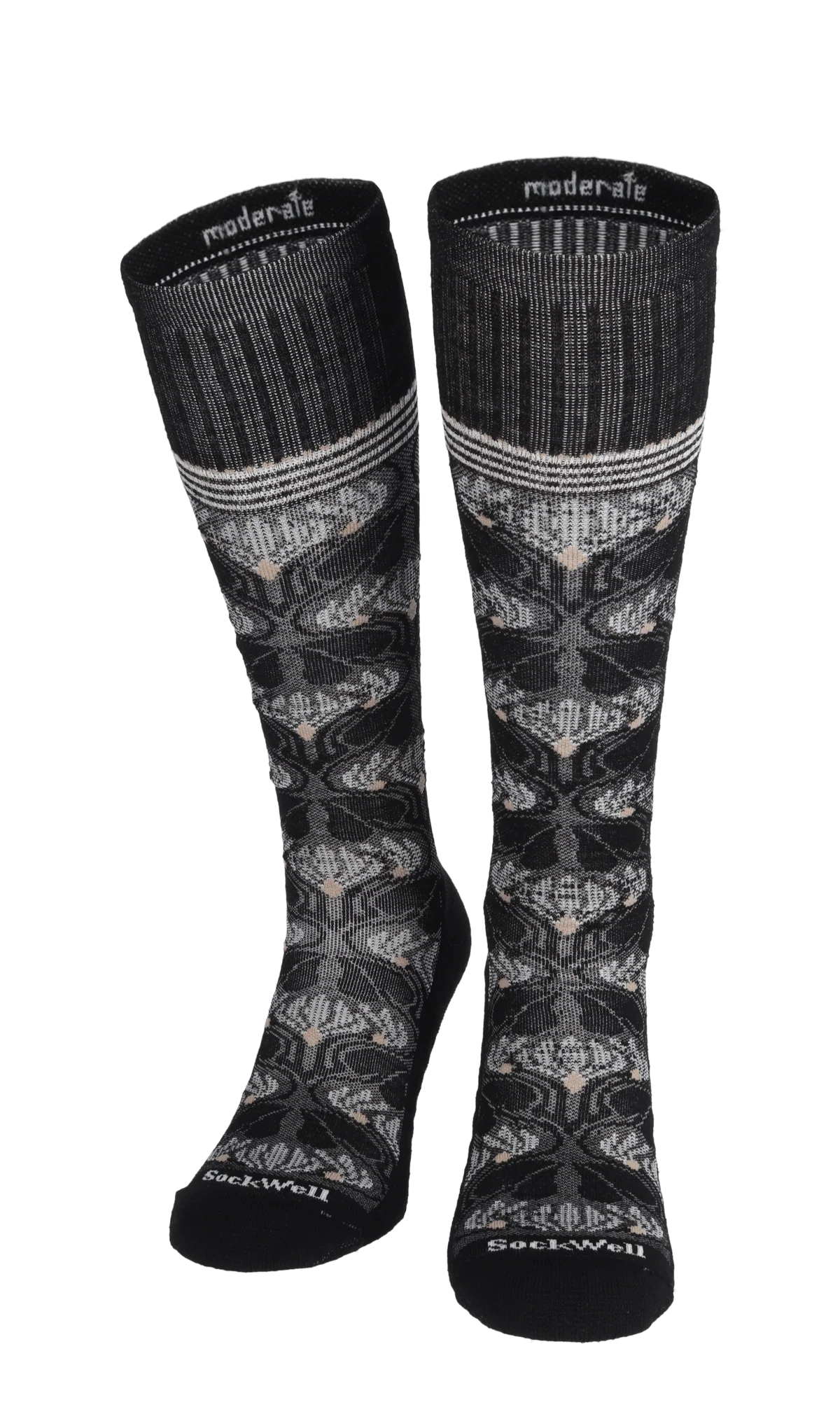 Floral Tapestry Dames Compressiekousen Klasse 1 Black - Image 2