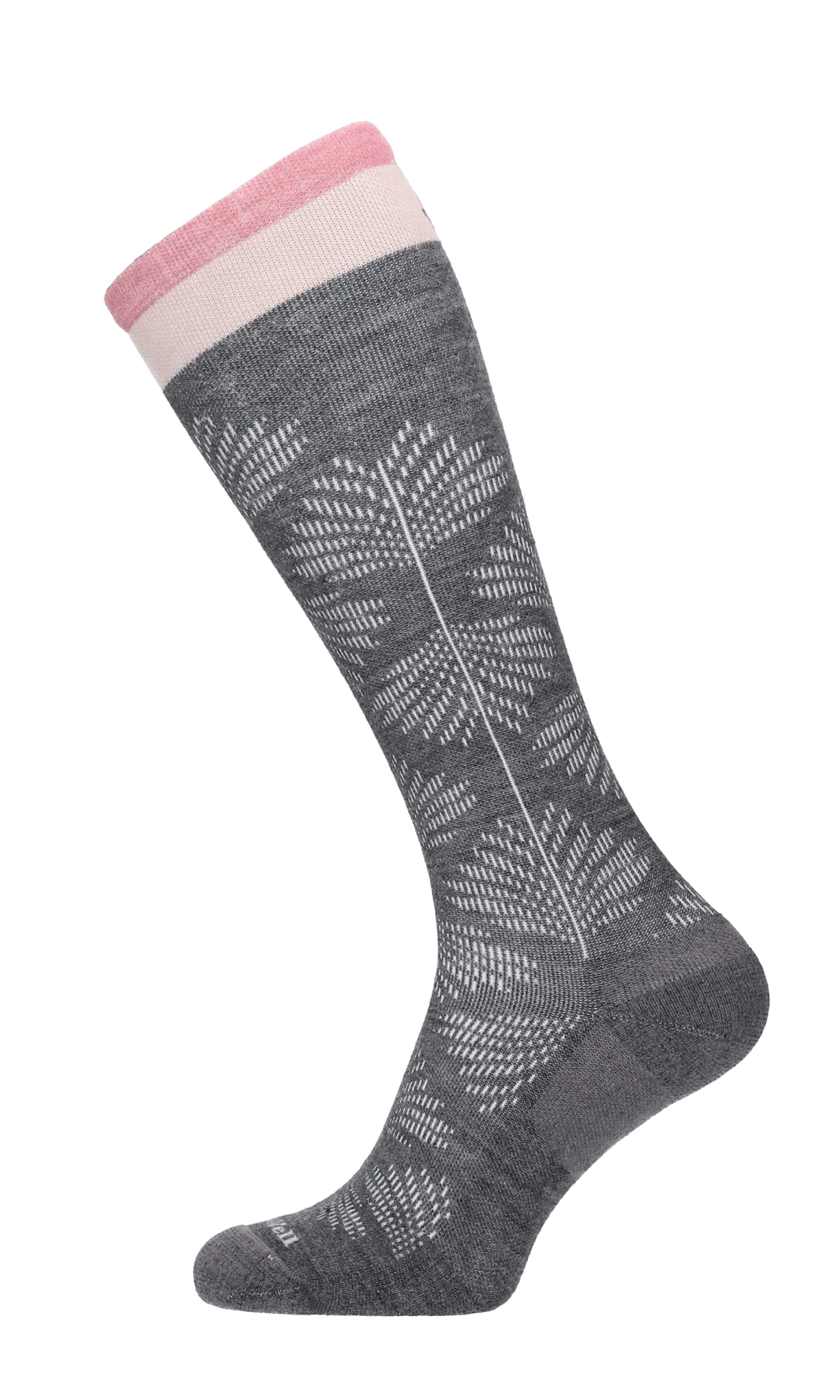 Full Floral Dames Compressiekousen Klasse 1 Charcoal - Image 3