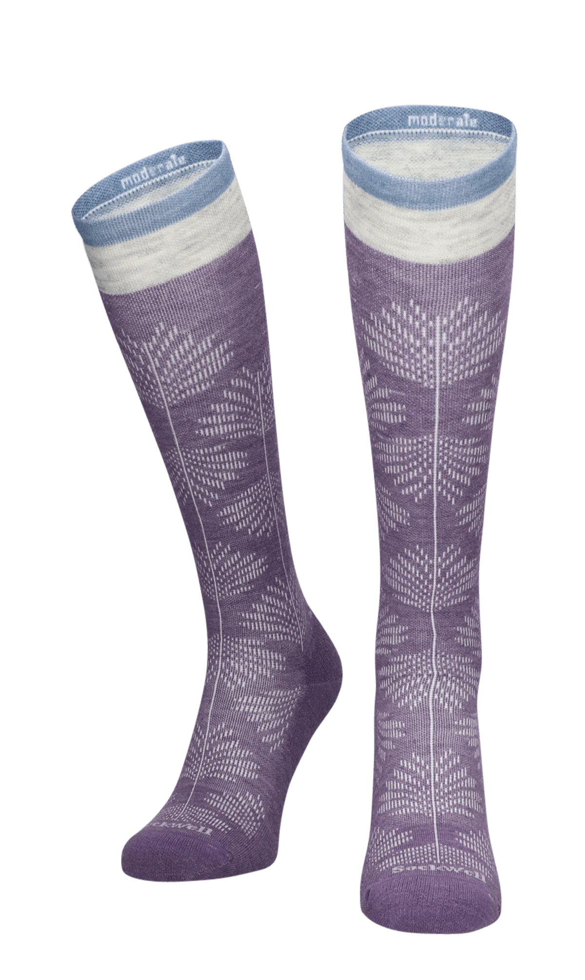 Full Floral Dames Compressiekousen Klasse 1 Plum - Image 4