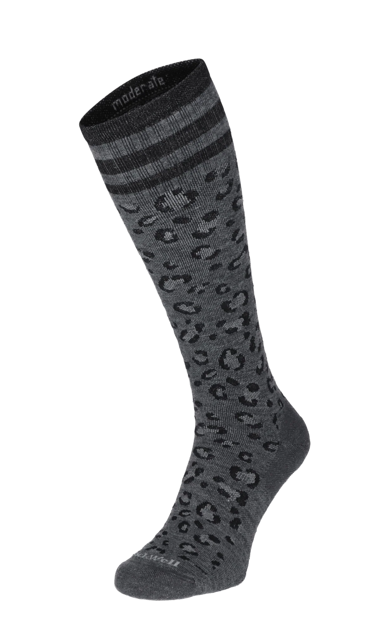 Leopard Dames Compressiekousen Klasse 1 Charcoal