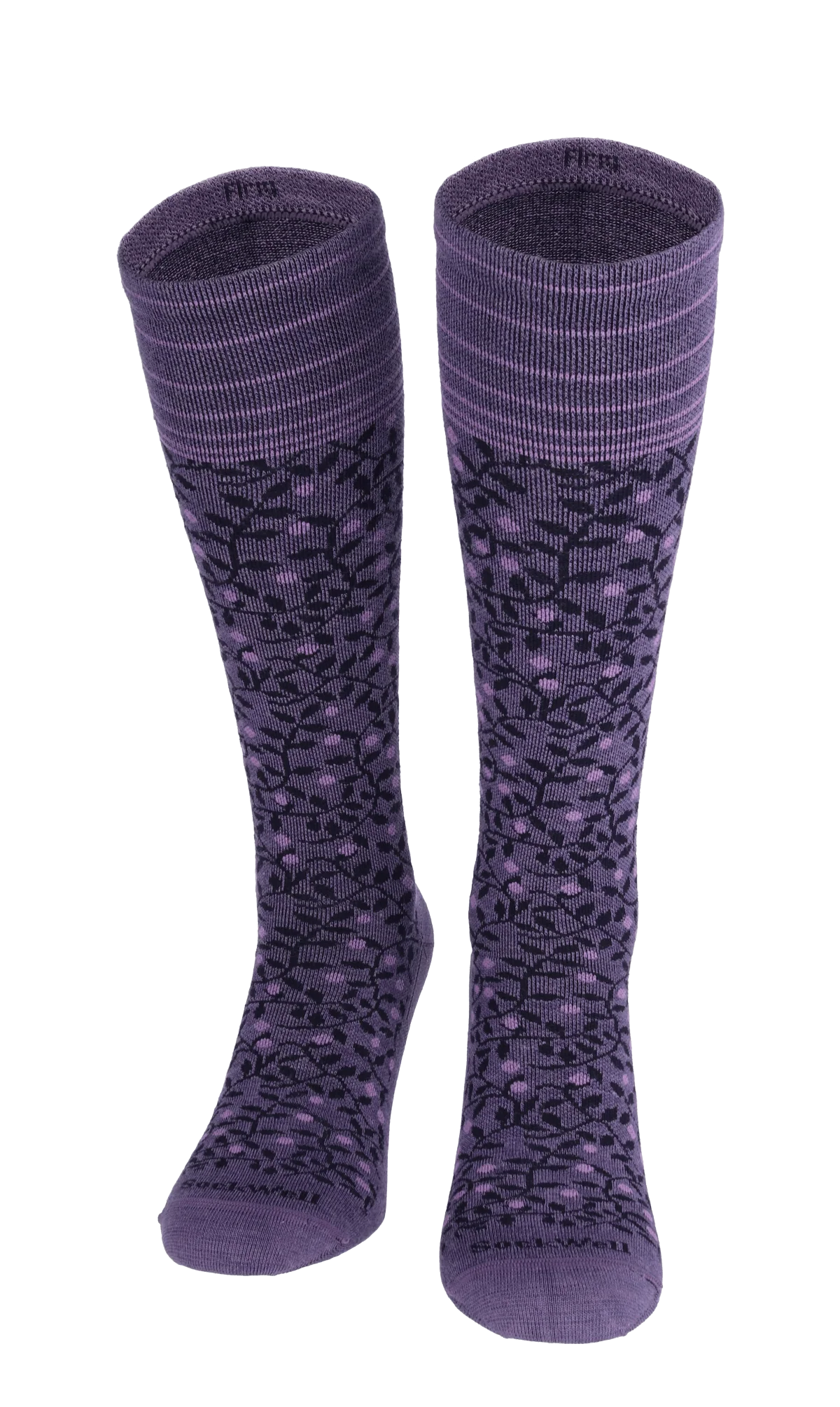 New Leaf Dames Compressiekousen Klasse 2 Plum - Image 2