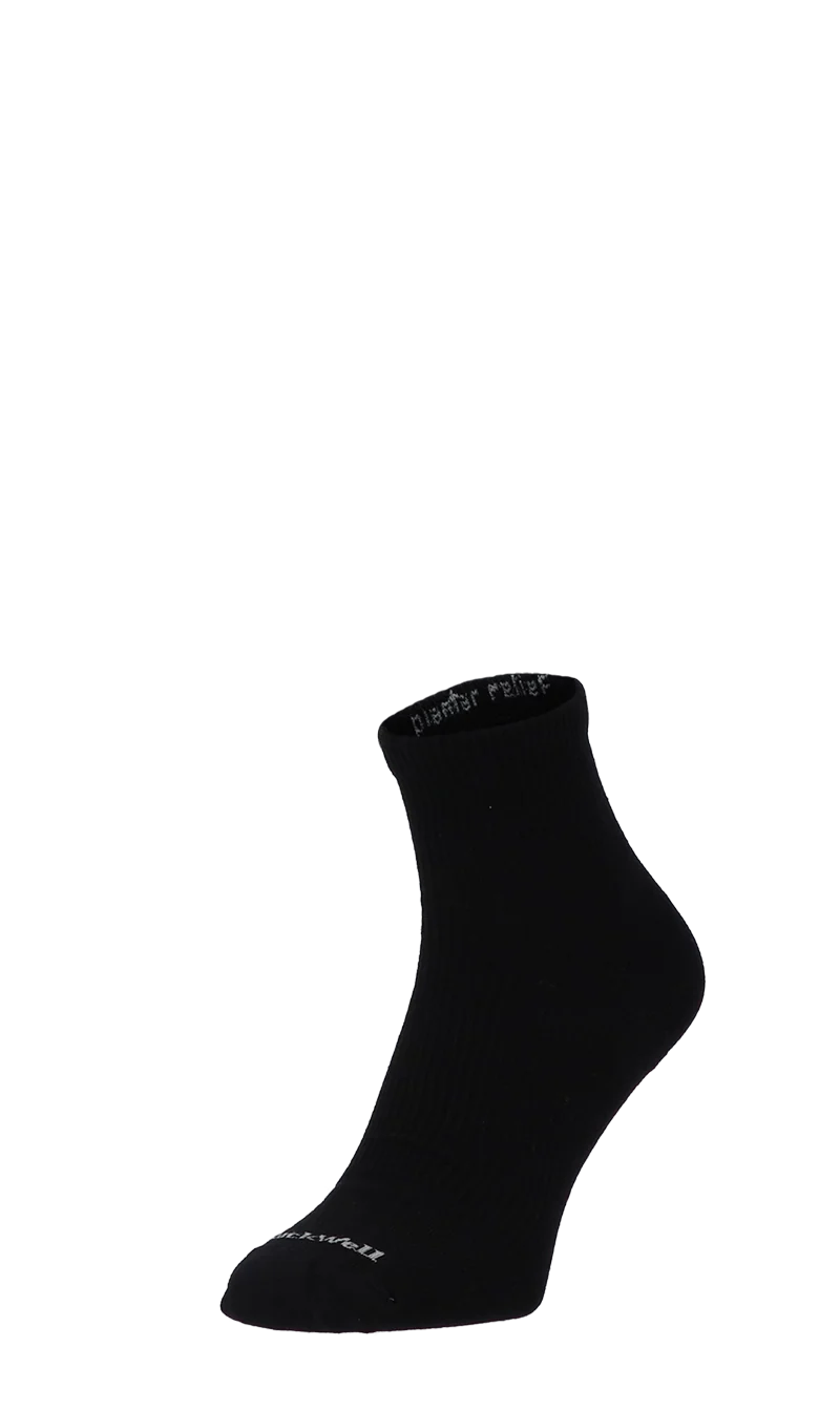 Plantar Relief Quarter Heren Hielspoor Sokken Klasse 2 Black Solid